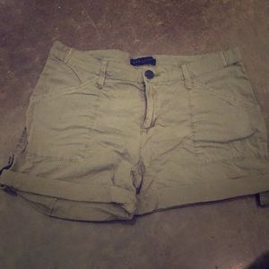Distressed olive Sanctuary cargo shorts